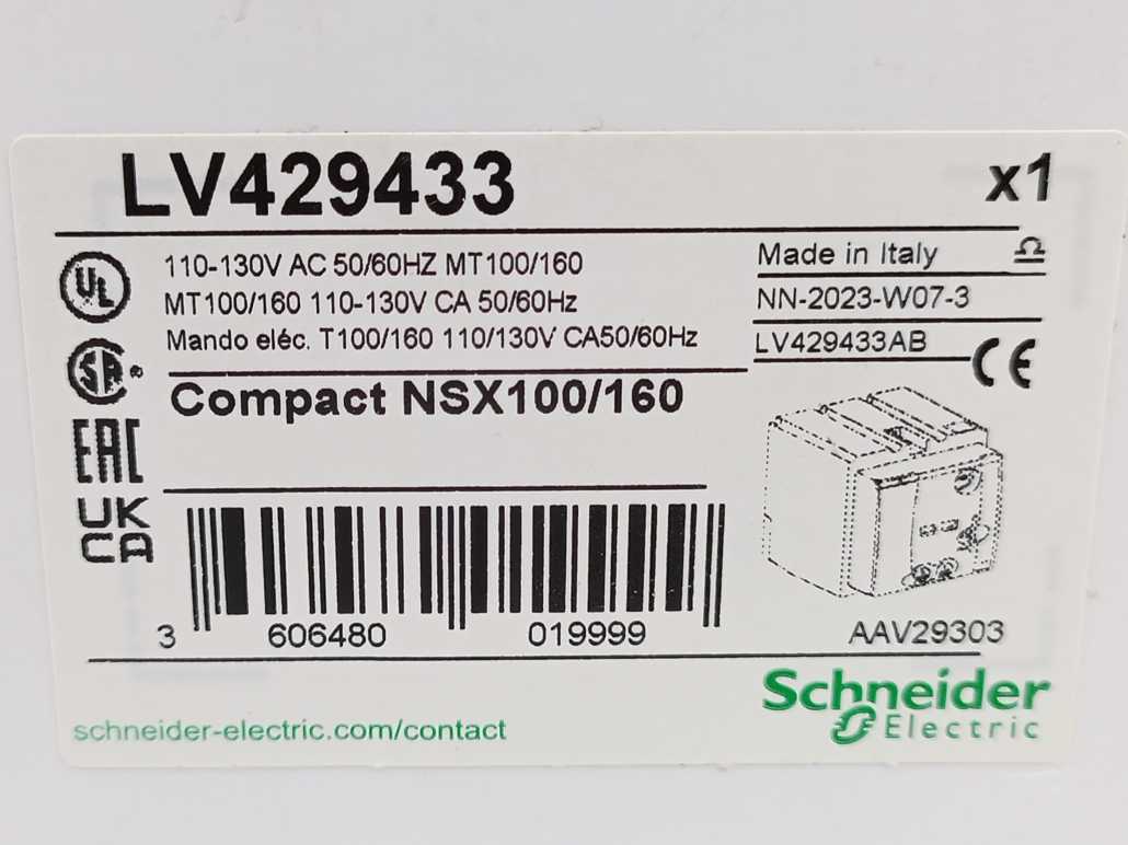 Schneider Electric LV429433 Compact NSX100/160 Motor Mechanism Module