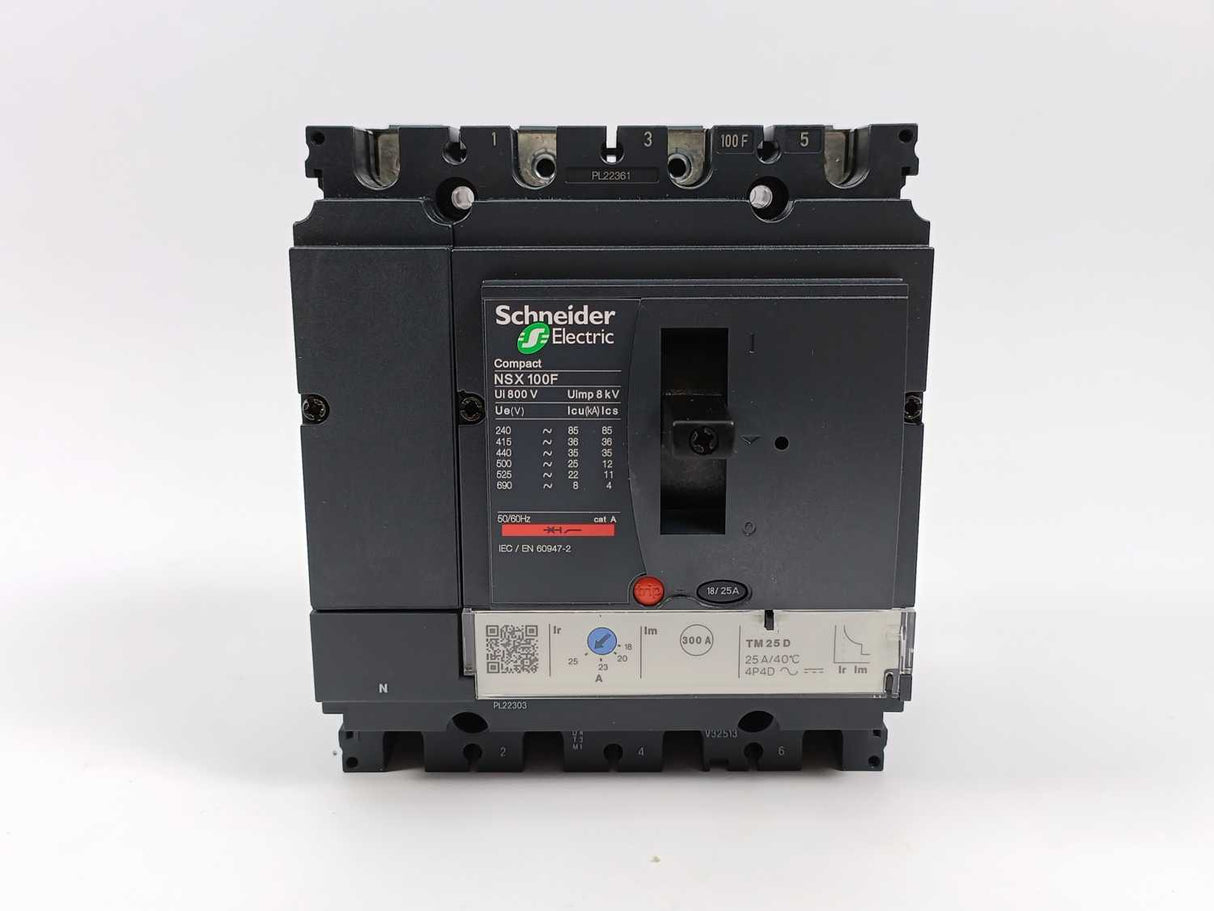Schneider Electric LV429656 Compact NSX100F TM25D 4P4T Circuit Breaker
