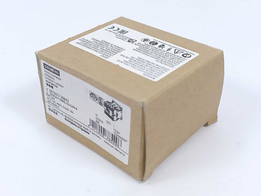 Siemens 3RT2017-2BB42 Power Contactor 24V Coil