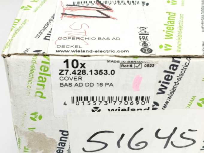 Wieland Z7.428.1353.0 BAS AD DD 16 PA Cover 10pcs.