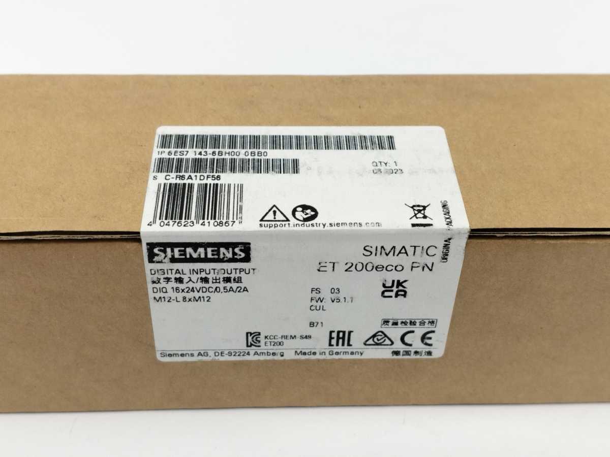 Siemens 6ES7 143-6BH00-0BB0 SIMATIC ET 200eco PN Digital I/O, DIQ 16x24VDC/0.5A