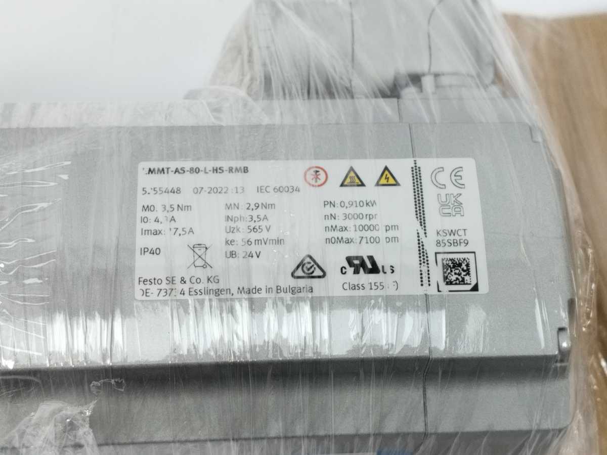 Festo 5255448 EMMT-AS-80-L-HS-RMB Servo Motor 910W 680V