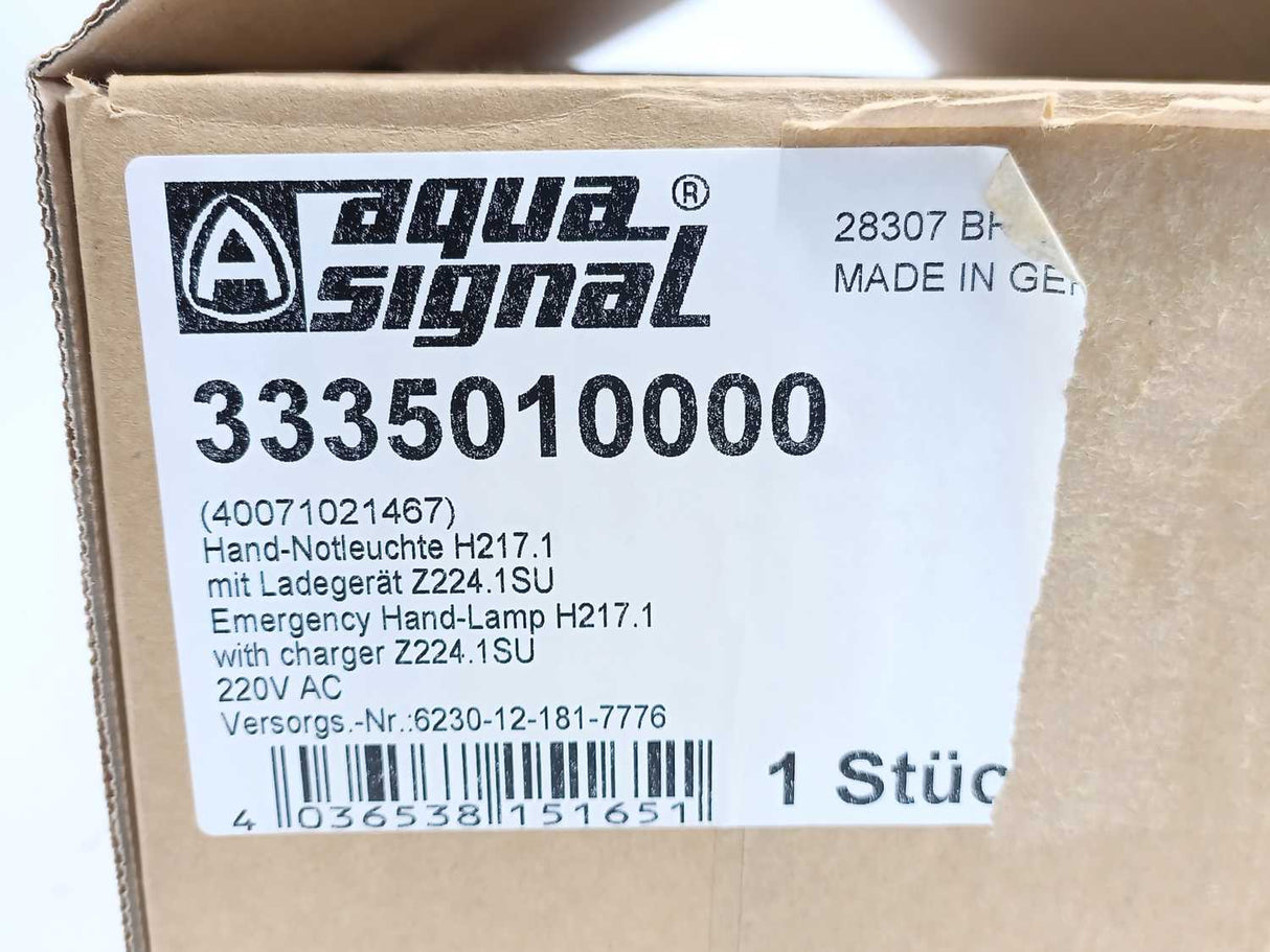 Aqua Signal 3335010000 Emergency Hand-Lamp H217.1 w/ Charger Z224.1SU 220V AC