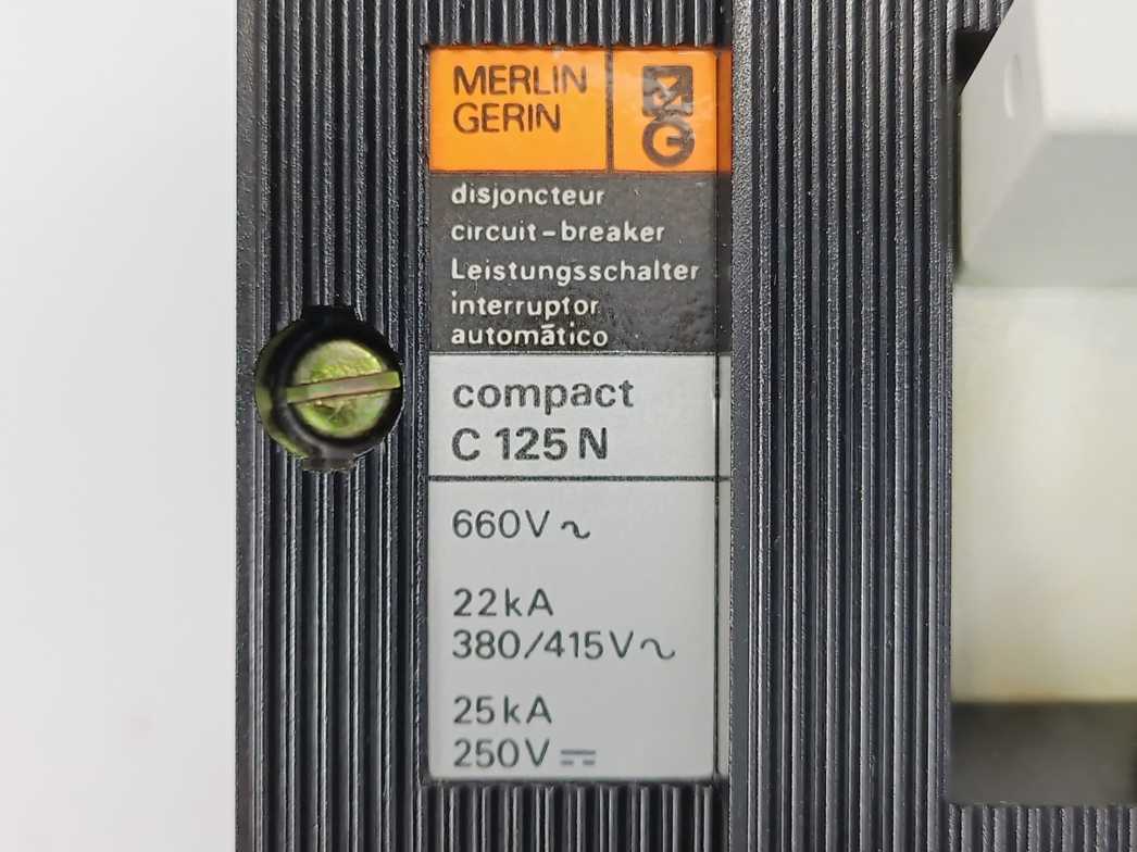 Merlin Gerin C125N Circuit Breaker 22kA 16A 2 Poles
