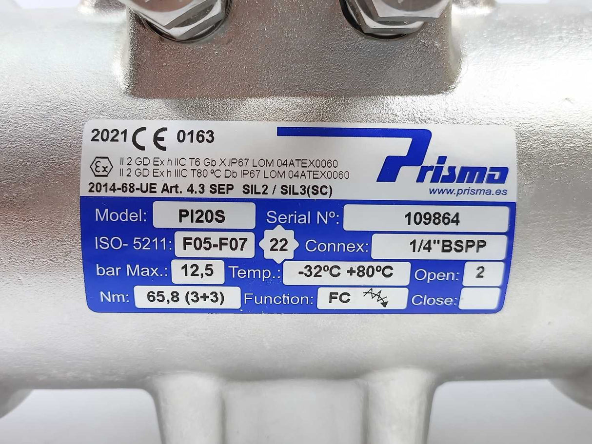 Prisma PI20S Single Acting Actuator F05-F07