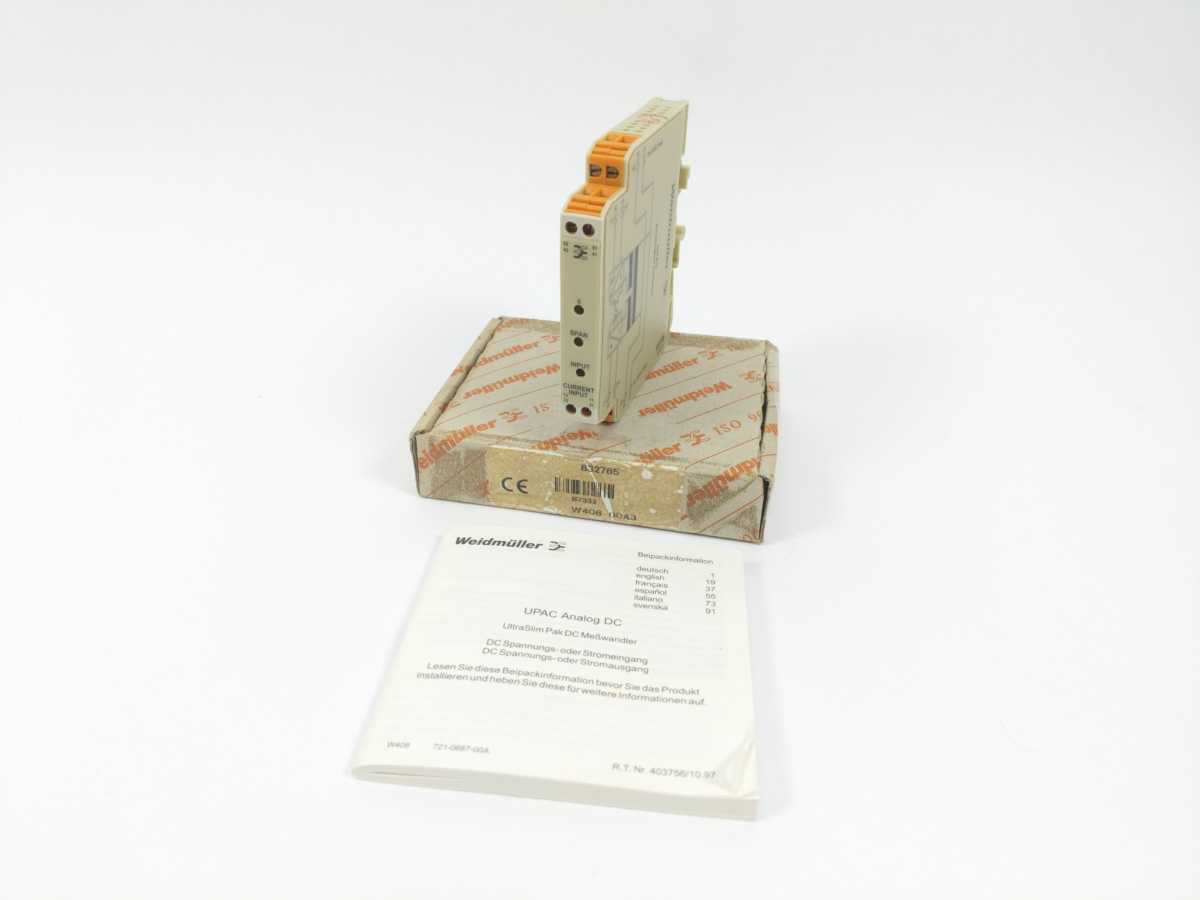 Weidmüller 832765 W408-00A3 UPAC Analogue Isolator 9-30VDC