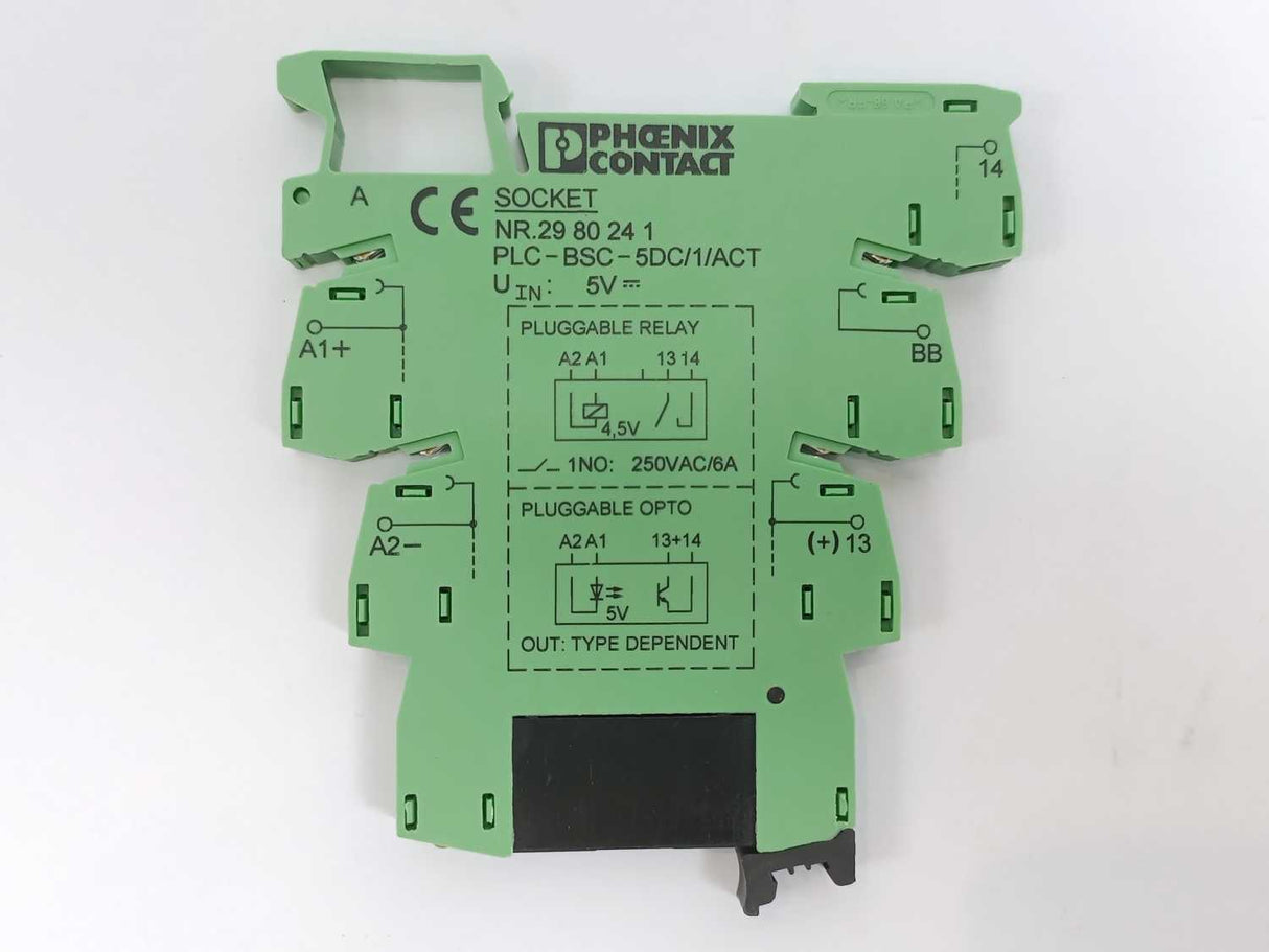 Phoenix Contact 2980241 PLC-BSC- 5DC/ 1/ACT Relay Socket 3 Pcs,