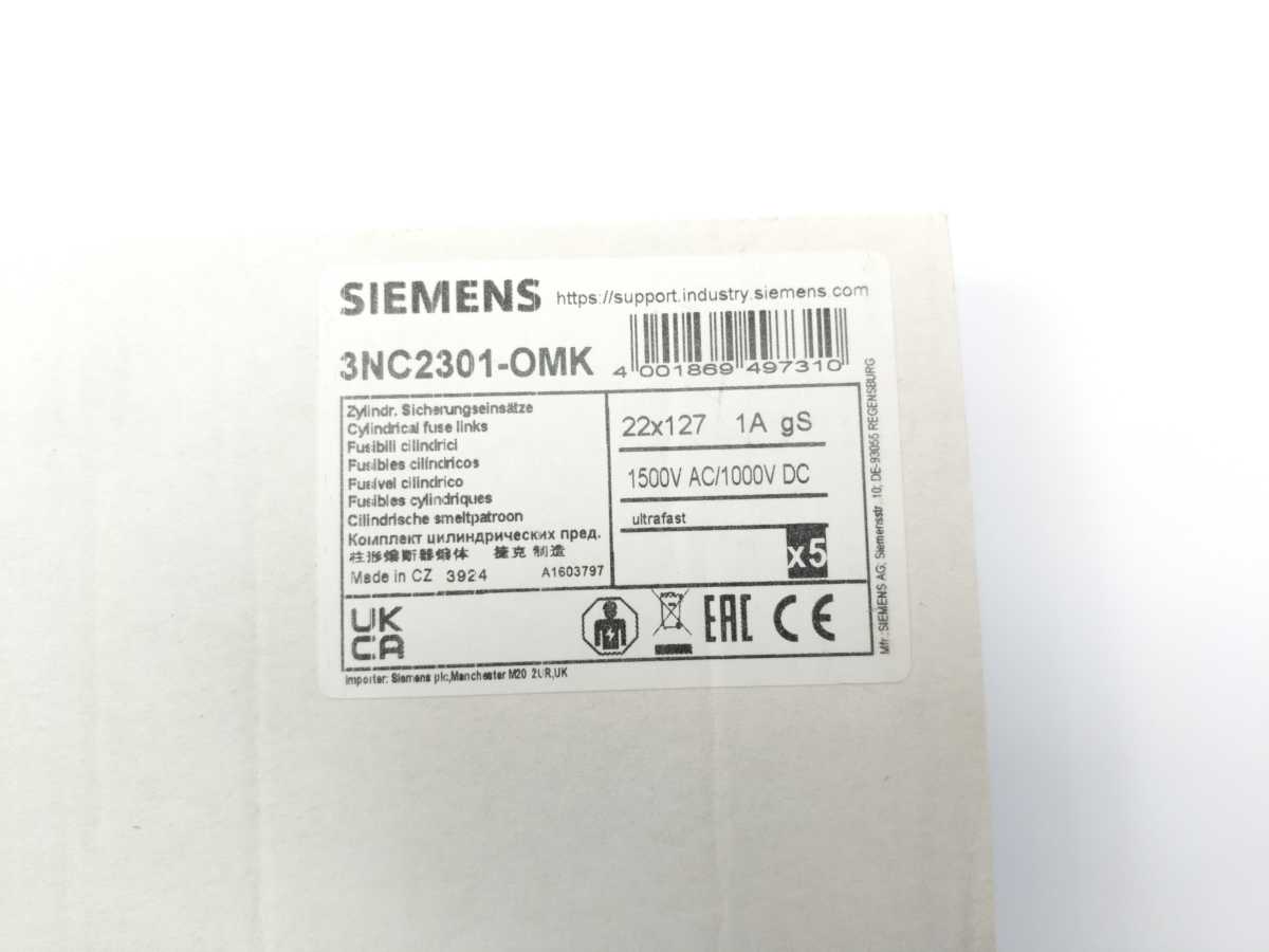 Siemens 3NC2301-0MK Cylindrical Fuse Links Batch 5pcs.