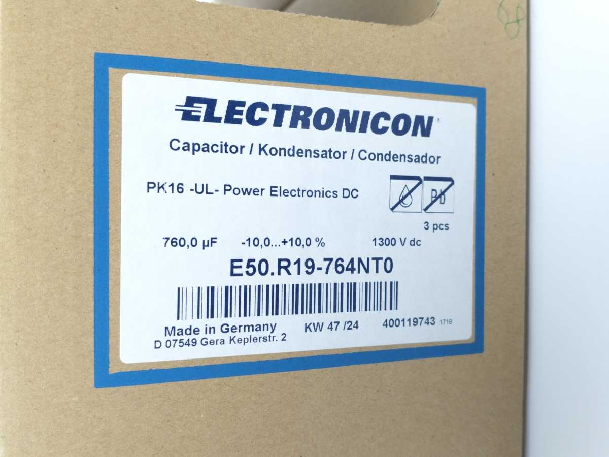 Electronic A/S E50.R19-764NT0 DC Capacitors with Low Inductance 760uf 1300V
