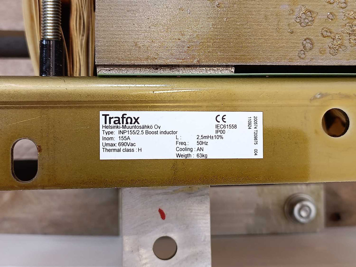 Trafox INP155/2.5 Boost Inductor, 155A, 690Vac, 50Hz, 2,5mH