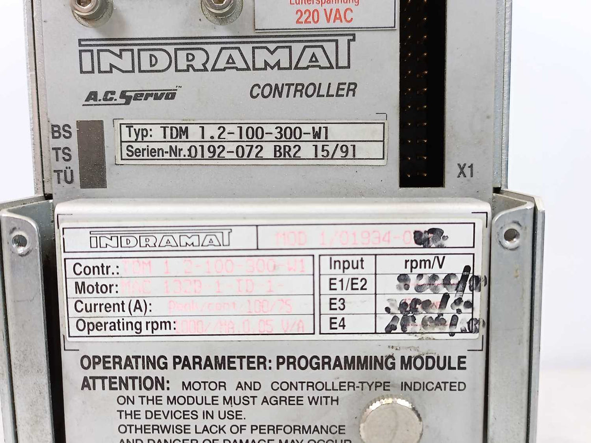 Indramat TDM1.2-100-300-W1 AC Servo Controller