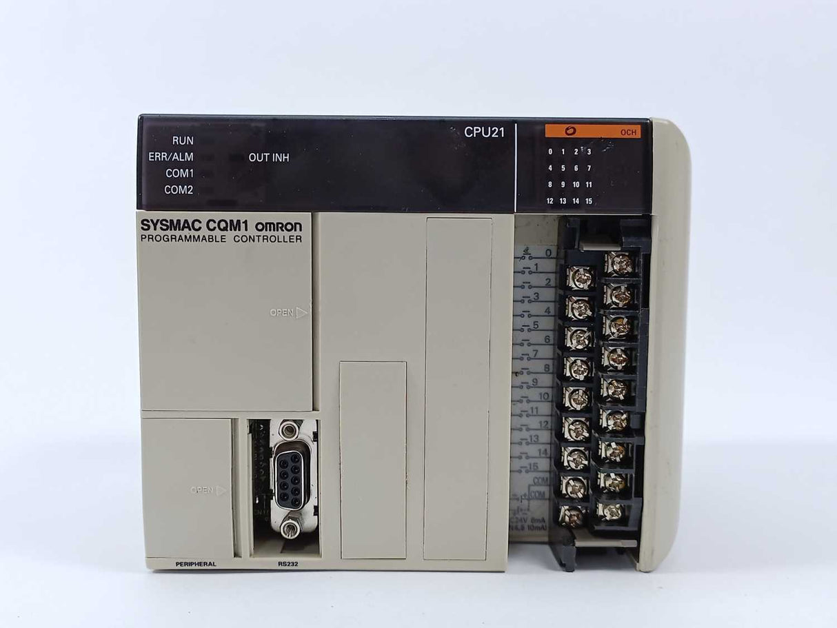 OMRON CQM1-CPU21-E CPU Unit With CQM1-CPU11-9 End Plate