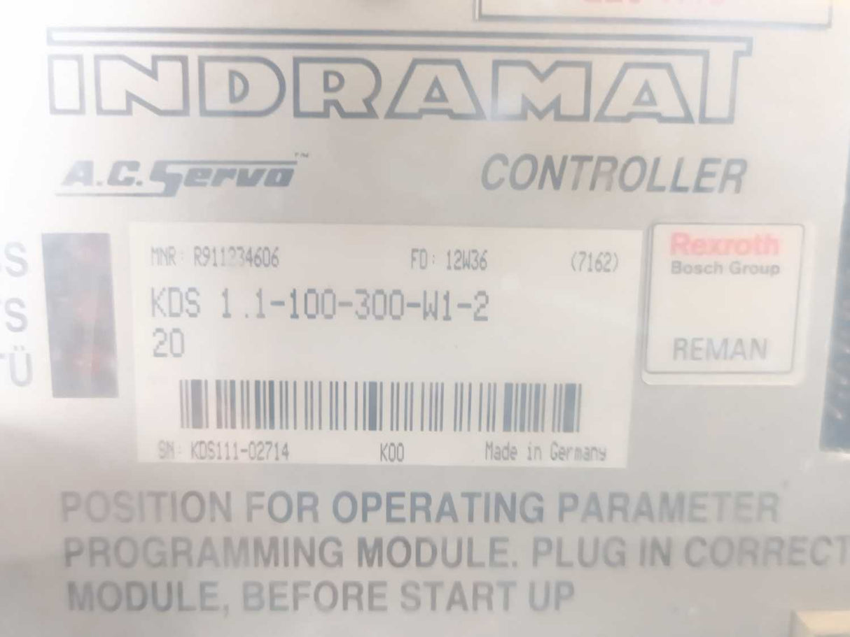 Indramat KDS 1.1-100-300-W1-220 AC Servo Controller