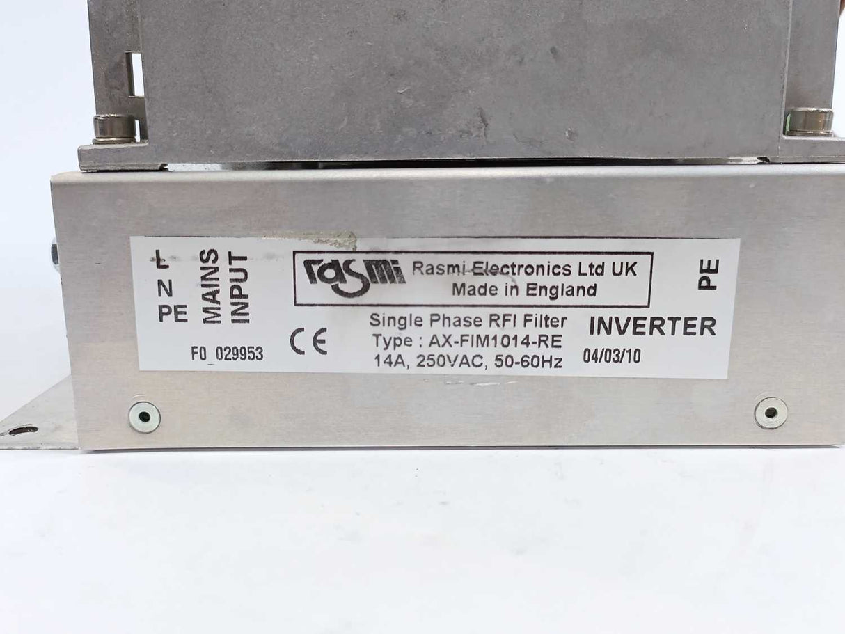 OMRON MX2-AB007-E MX2 Inverter w/ Rasmi Electronics AX-FIM1014-RE Noise Fliter