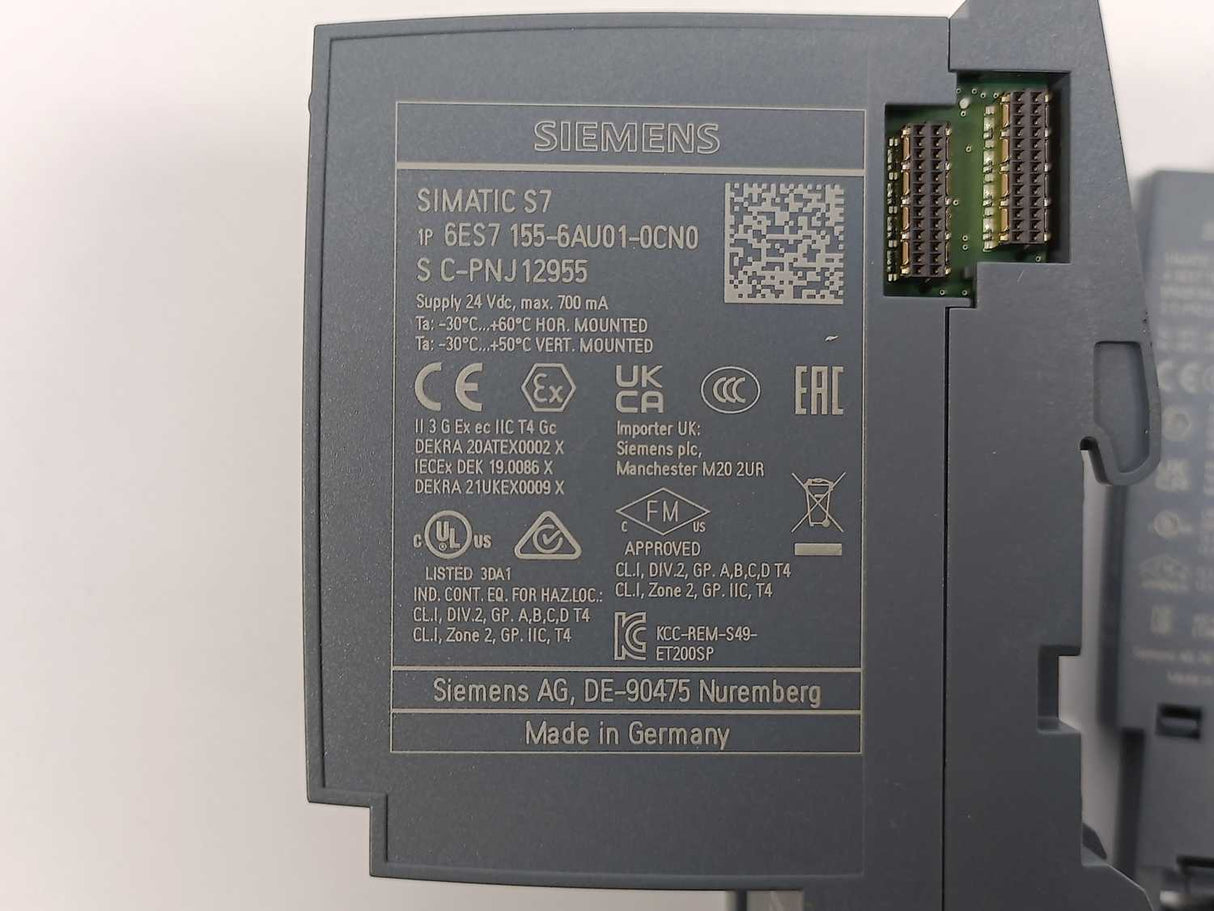 Siemens 6ES7155-6AU01-0CN0 SIMATIC ET 200SP w/ 6ES7193-6AF00-0AA0