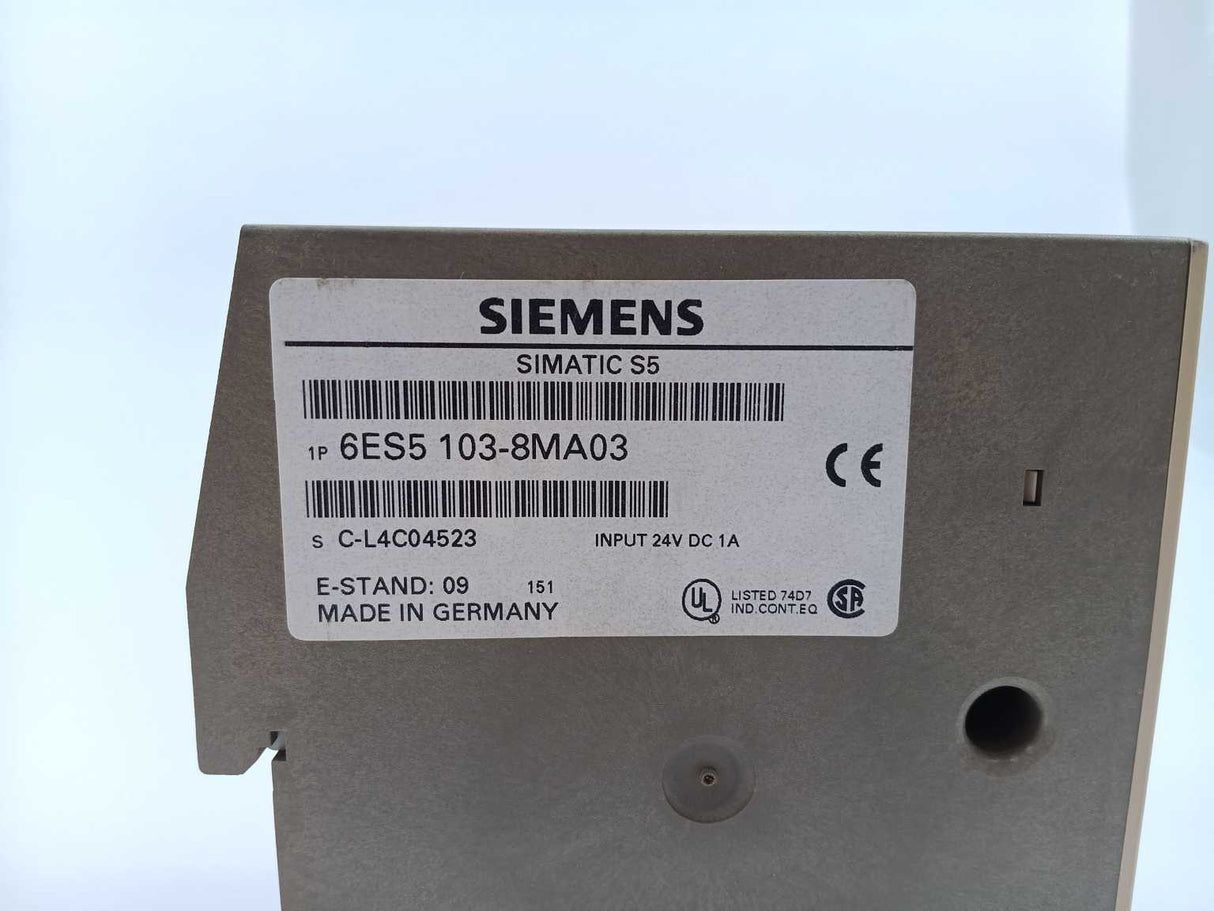 Siemens 6ES5103-8MA03 SIMATIC S5-100U CPU 103