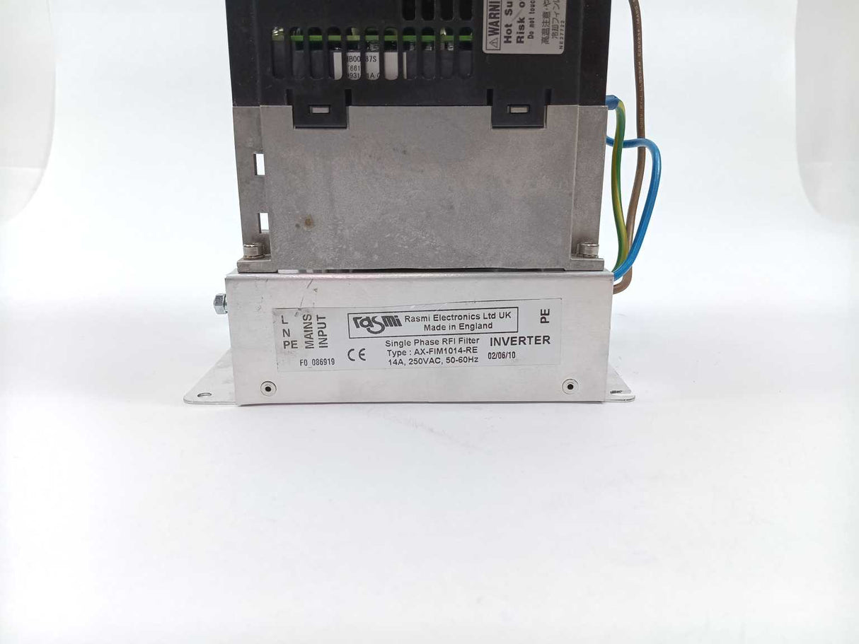 OMRON MX2-AB007-E MX2 Inverter w/ Rasmi Electronics AX-FIM1014-RE Noise Fliter