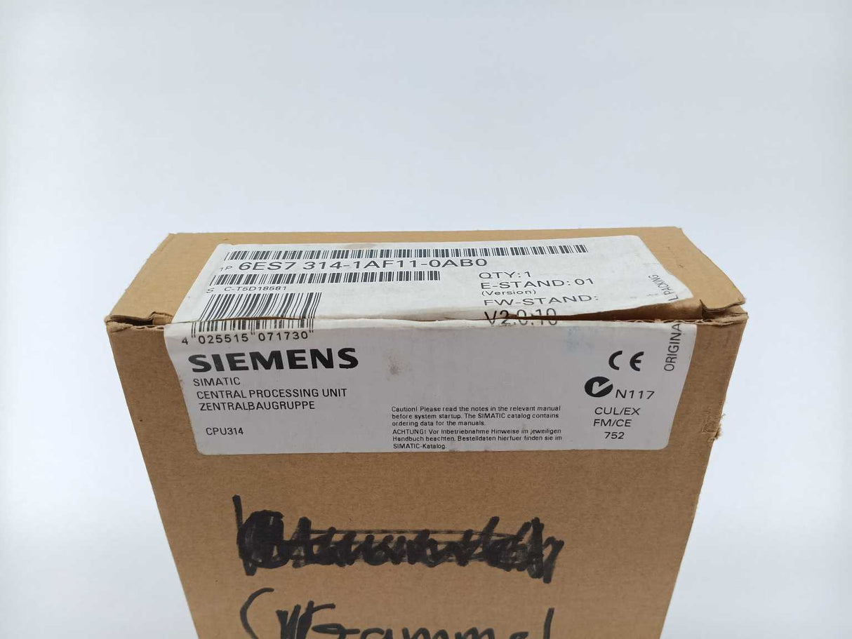 Siemens 6ES7314-1AF10-0AB0 SIMATIC S7-300, CPU Module