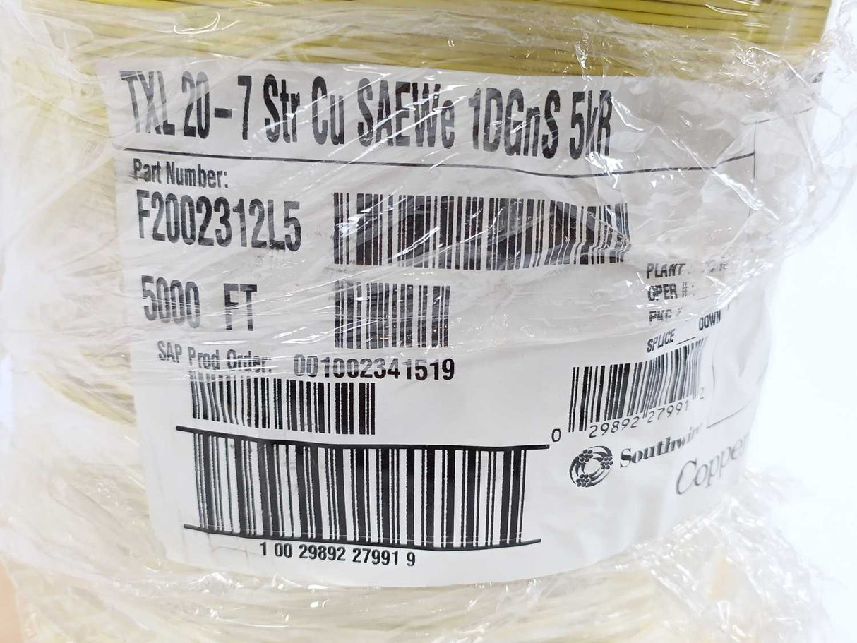 Southwire F2002312L5 Southwire TXL 20-7 Str Cu SAEWe 1DGnS Wire - 1524m Spool
