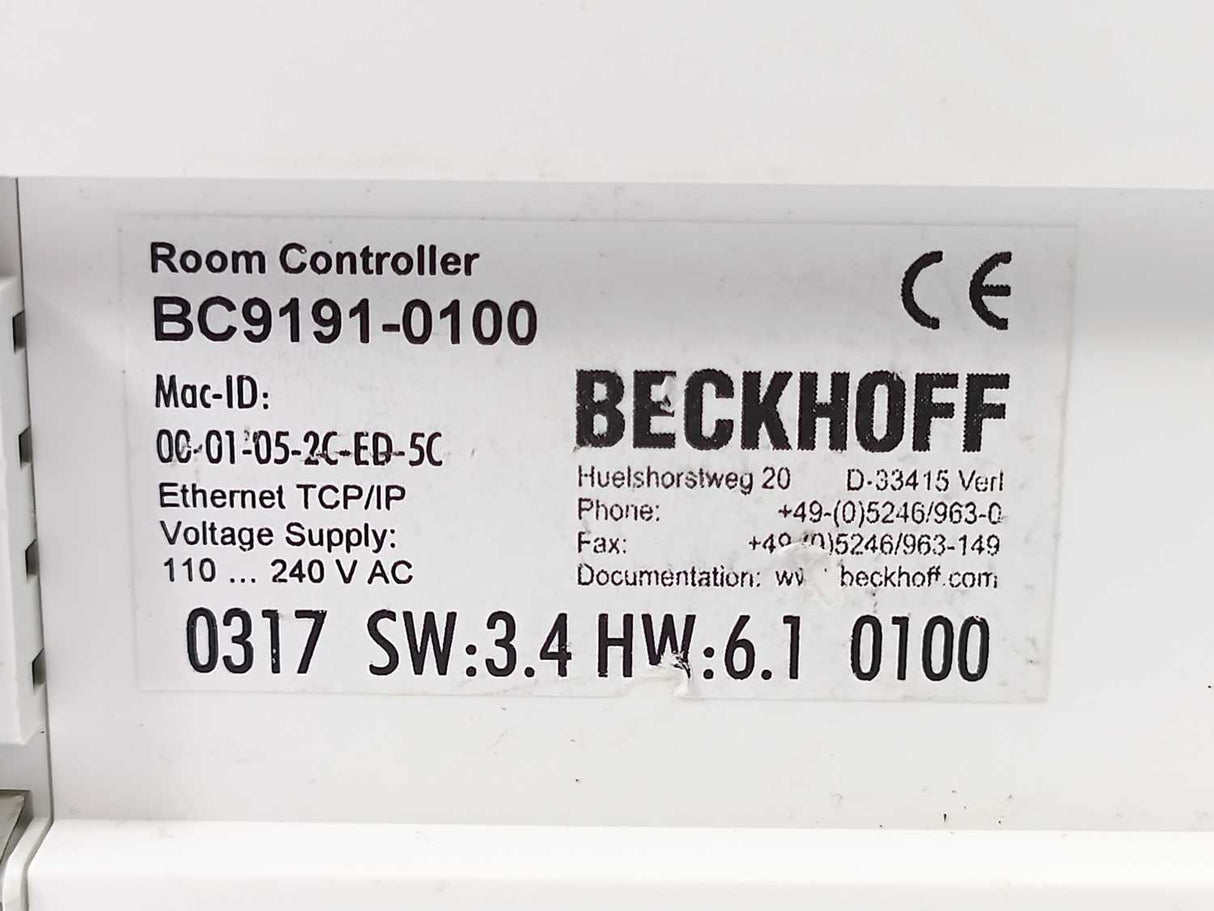Beckhoff BC9191-0100 Building Automation Room Controller