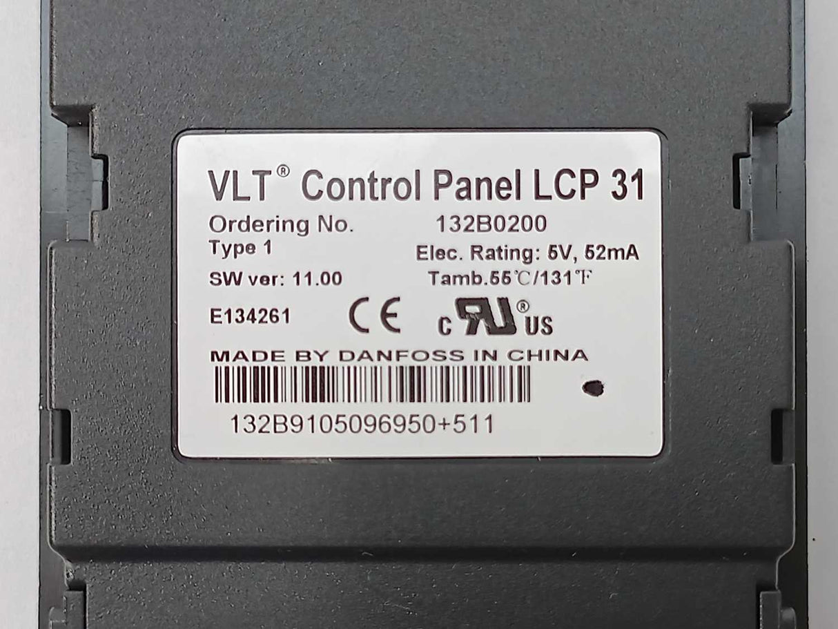Danfoss 132B0200 VLT Control Panel LCP 31