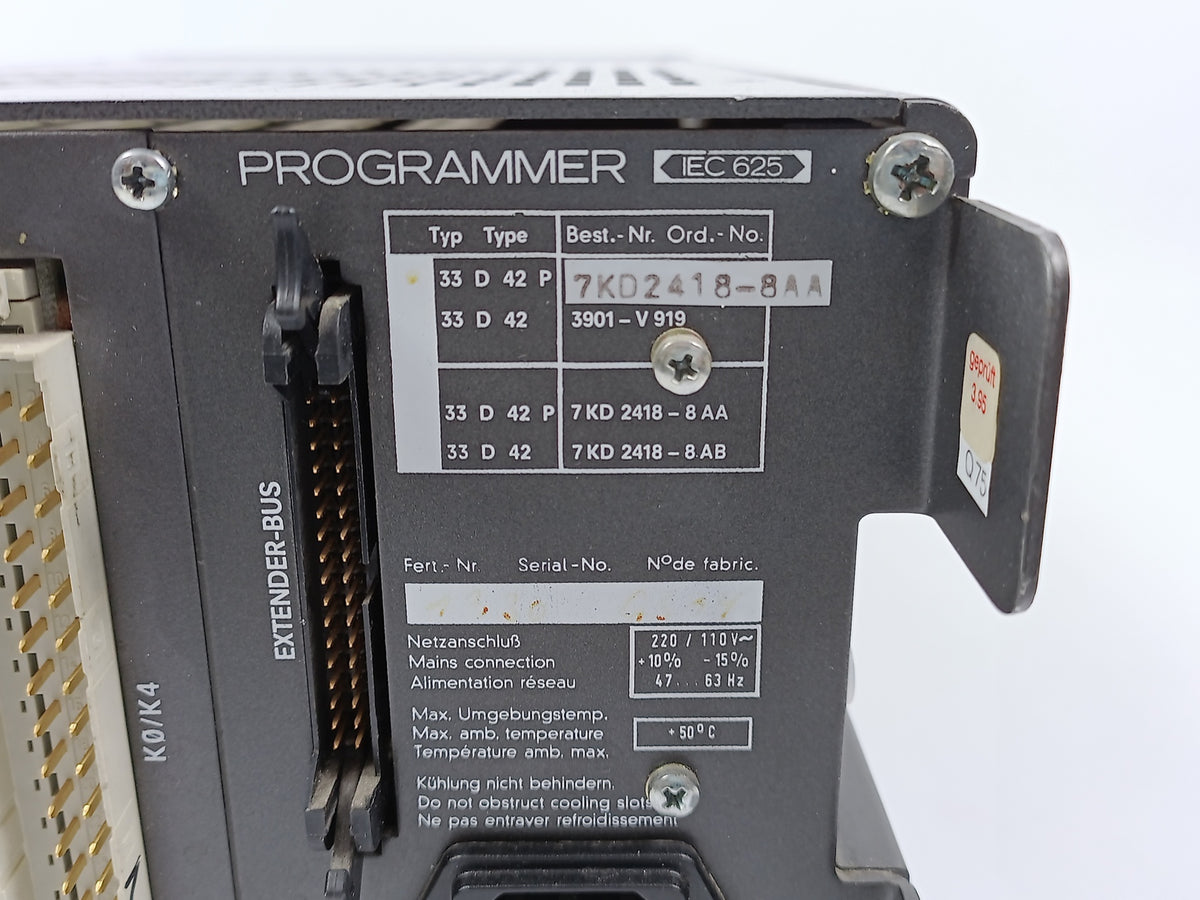 Siemens 7KD2418-8AA PROGRAMMER D2418 IEC 625