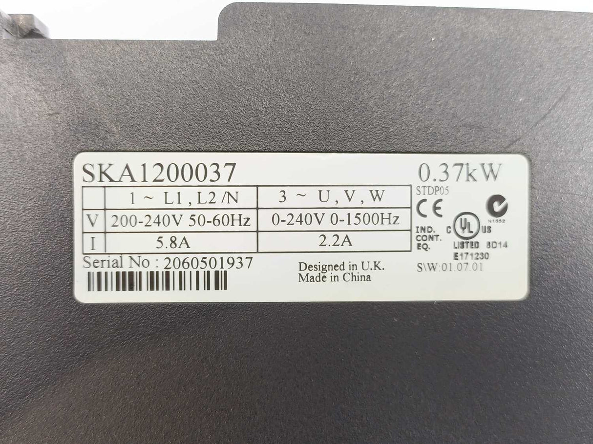 Emerson SKA1200037 AC Drive Controller Commander SK 0.37kW
