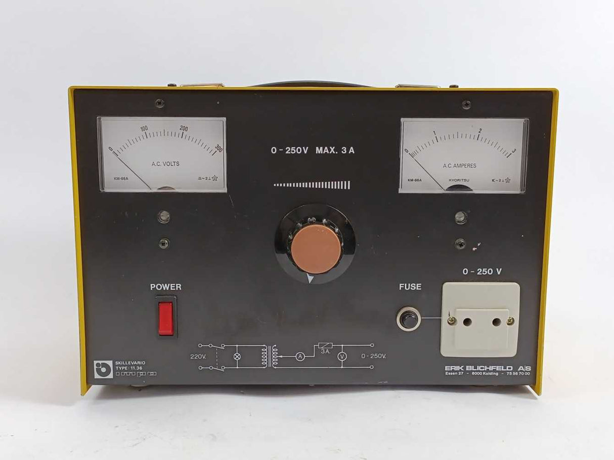 Skillevario 11.36 Variable Isolation Transformer / Variac 0–250V AC 3A