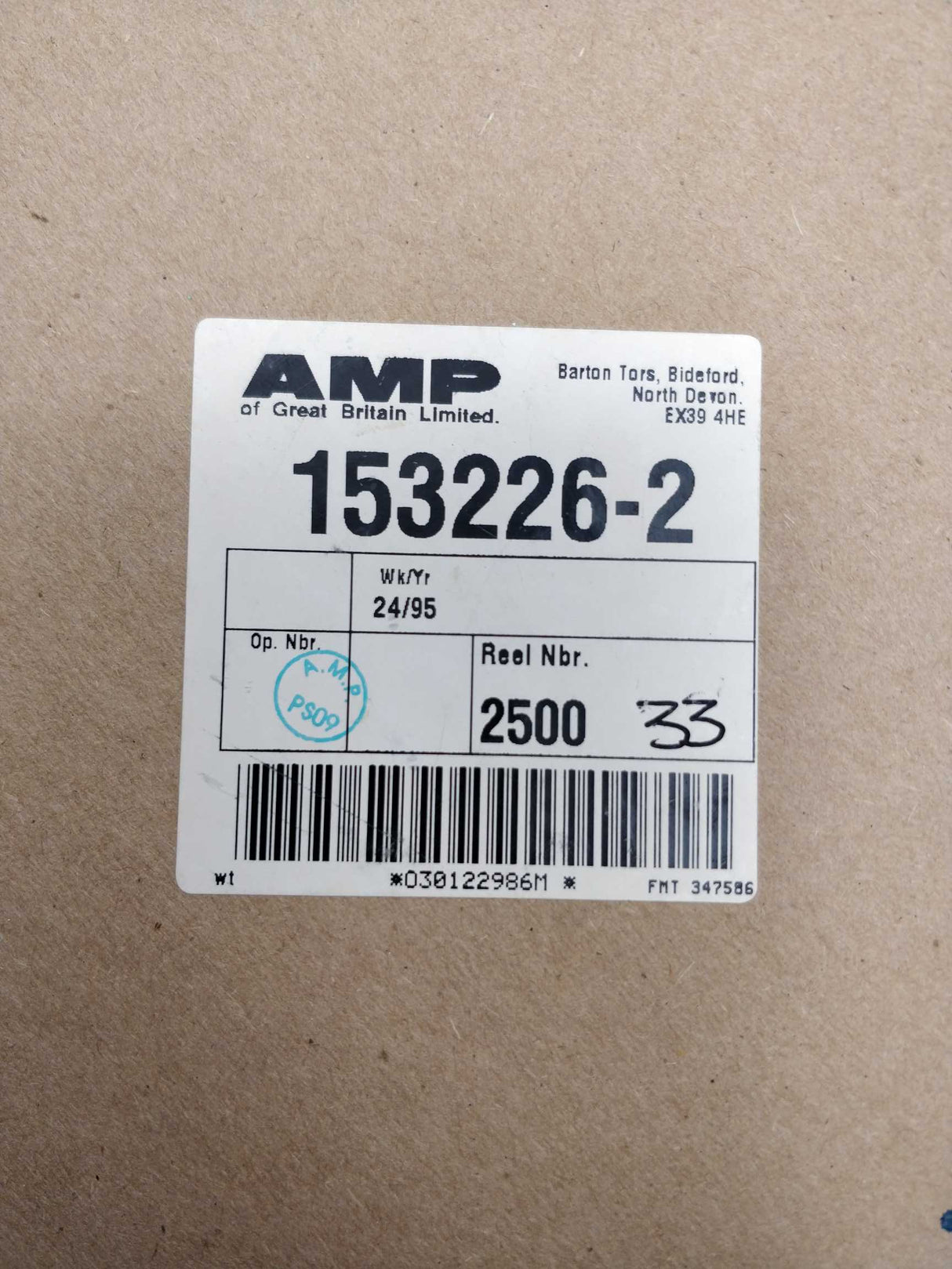 AMP 153226-2 roll of 2400 Terminals