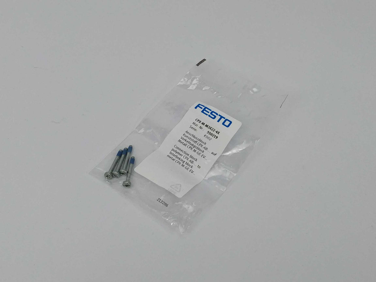 Festo 550219 CPX-M-M3X22-4X Screws