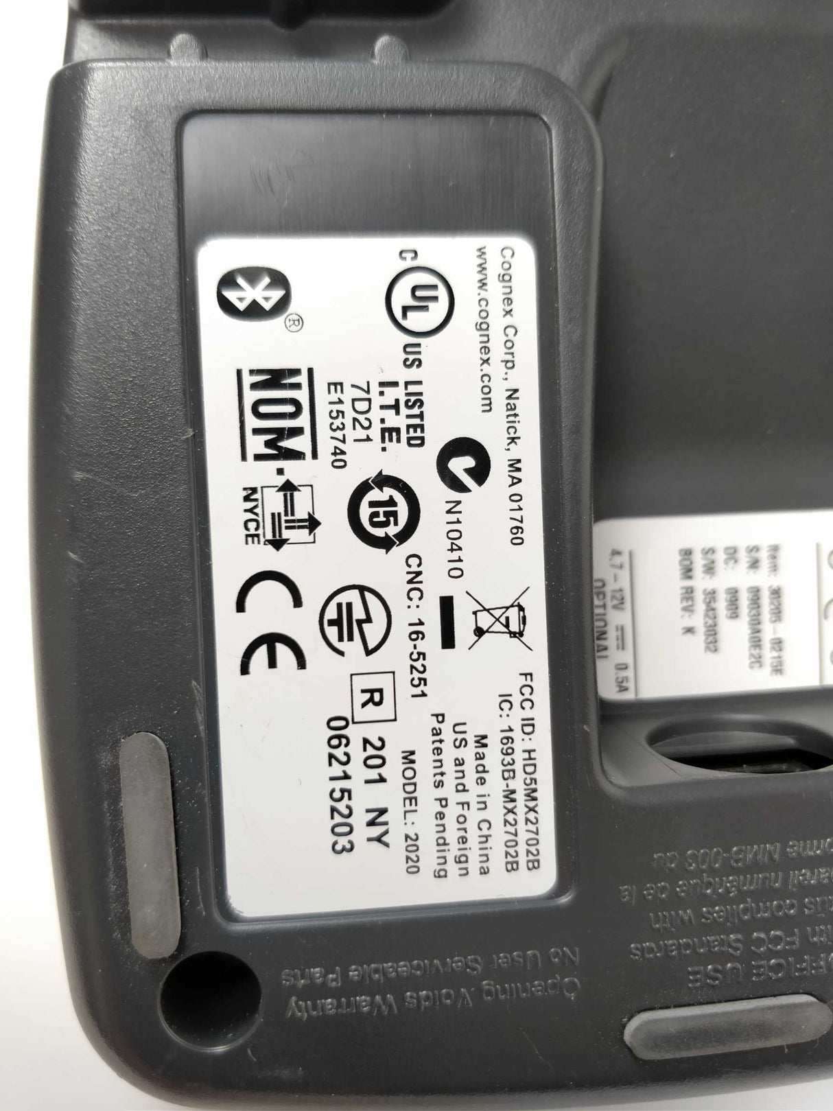 Cognex 30205-0215E HD5MX2702B Barcode scanner base