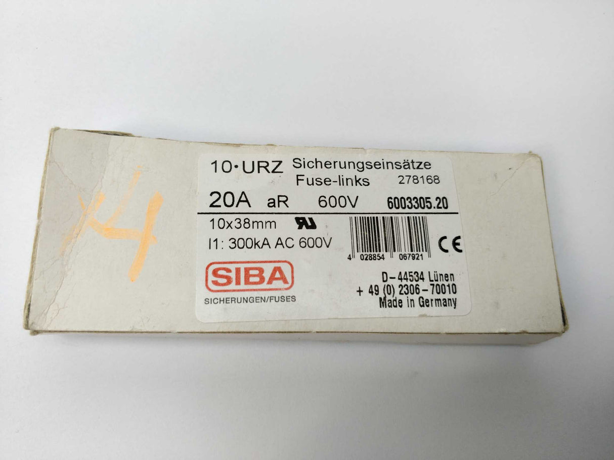 SIBA 603305.20 FUSE-LINKS 20A 600VAC 300KA 4pcs