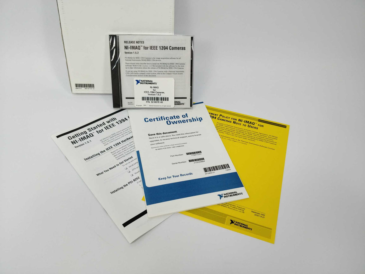 National Instruments 778413-01 NI-IMAQ for IEEE-1394 cameras Version 1.5.2