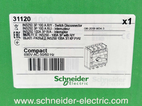 Schneider Electric INS 250-100A. 31120 Switch Disconnector INS 250-100A