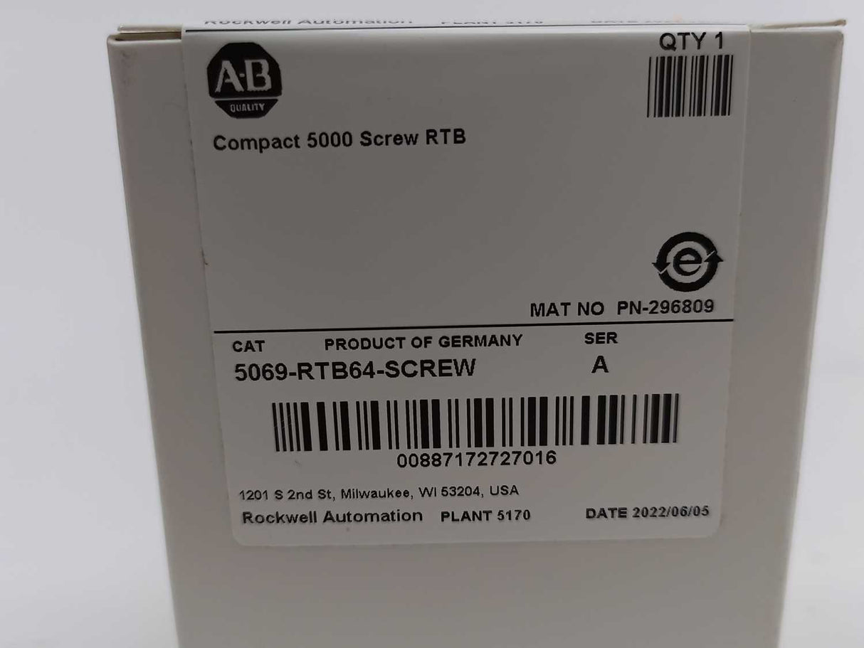 AB 5069-RTB64-SCREW Ser A, Compact 5000 Screw RTB