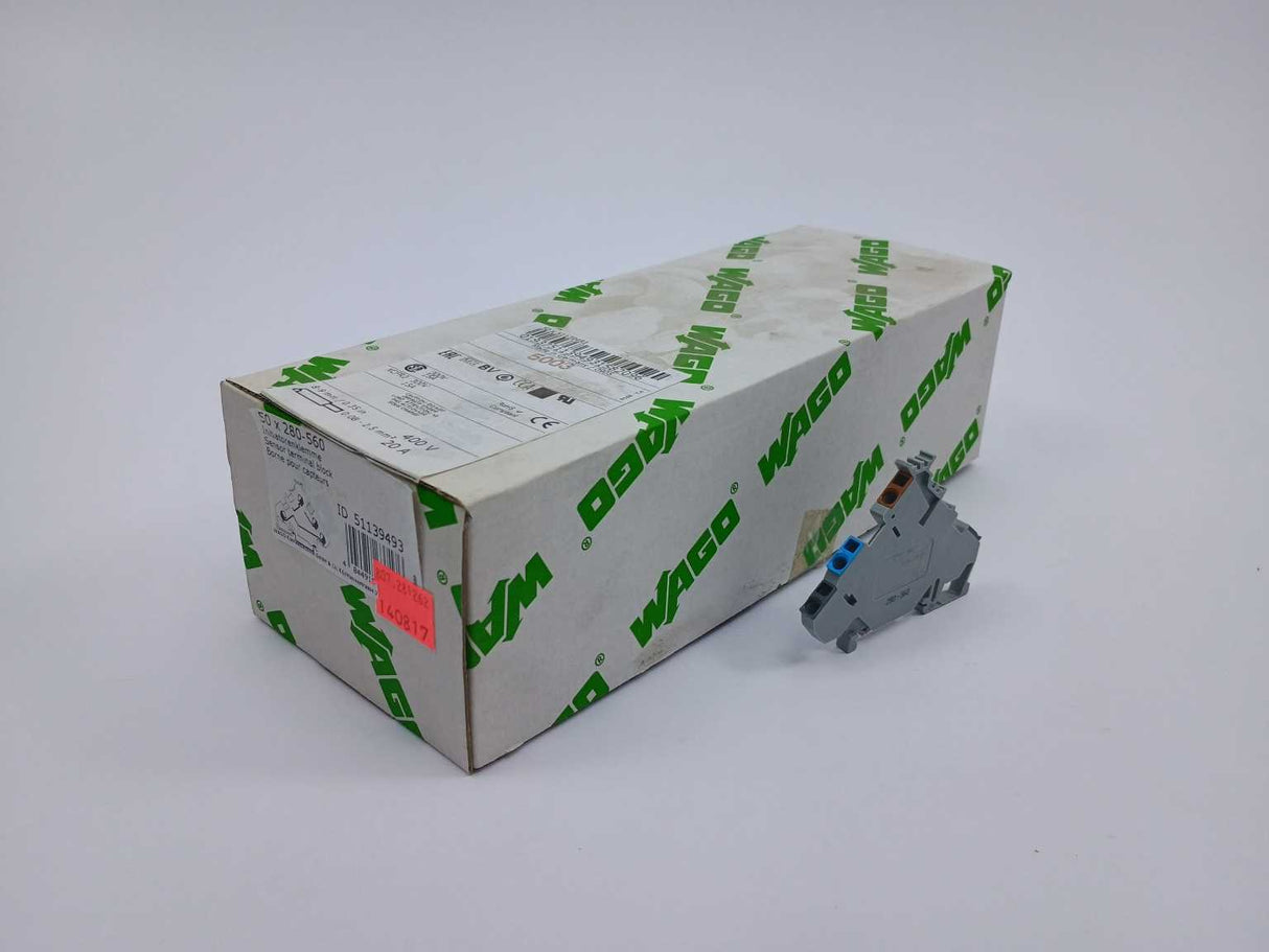 Wago 280-560 Rail Mount Terminal Block 50 Pcs