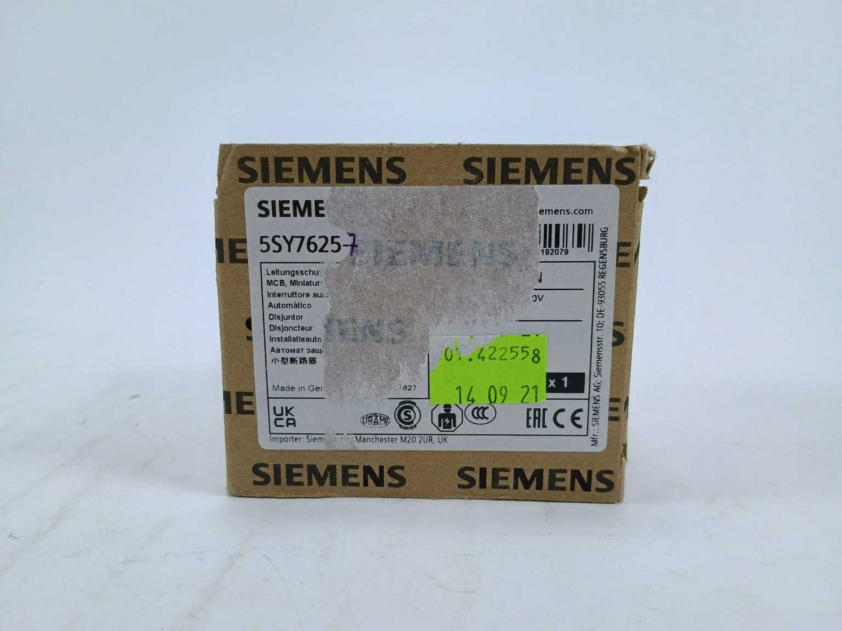 Siemens 5SY7625-7 Miniature Circuit Breaker