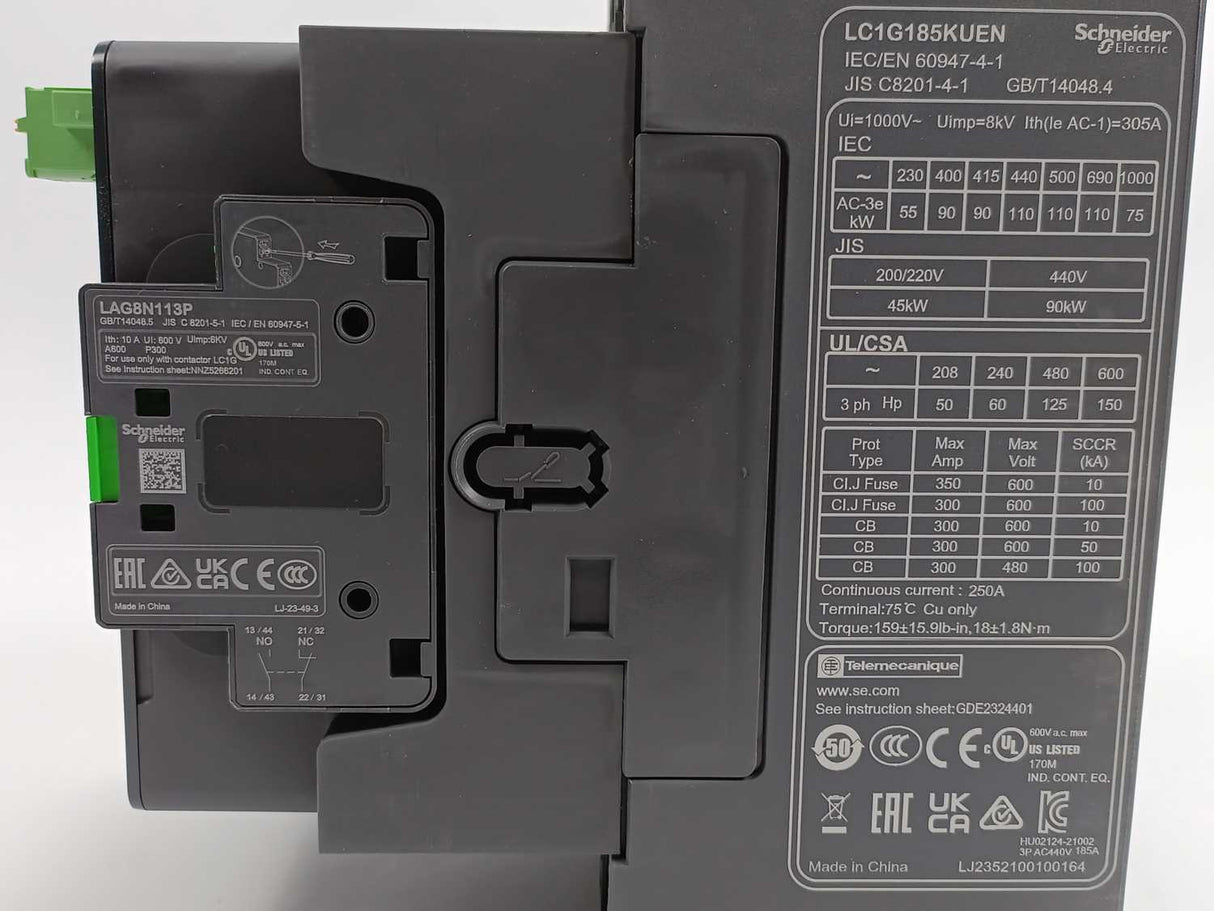 Schneider Electric LC1G185KUEN TeSys Contactor