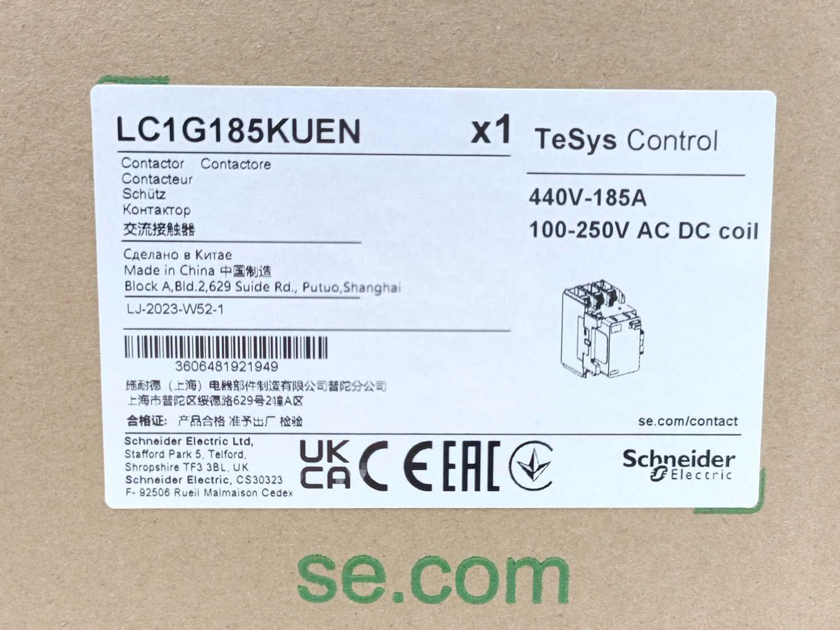 Schneider Electric LC1G185KUEN TeSys Contactor