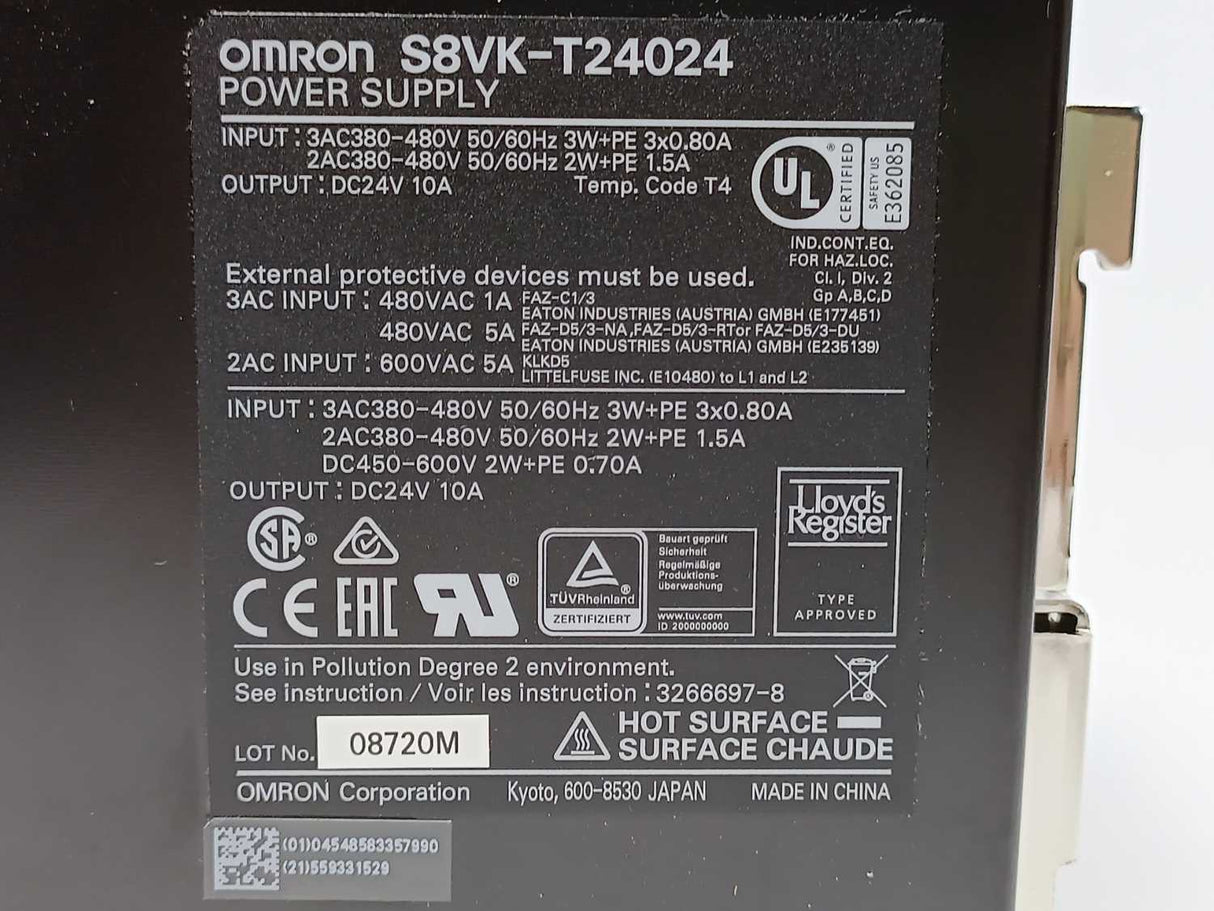 OMRON S8VK-T24024 Power Supply 382730