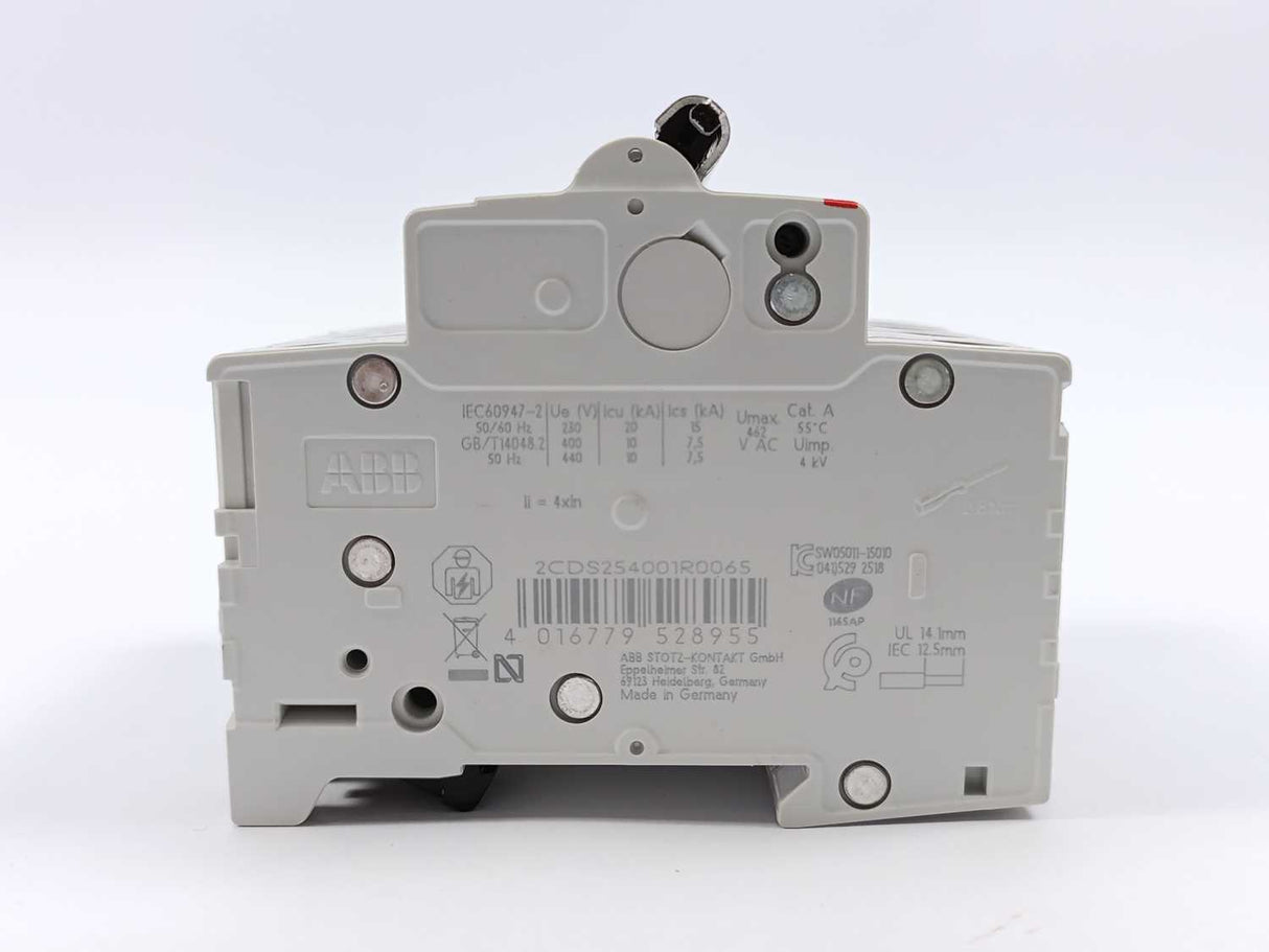 ABB 2CDS254001R0065 Miniature Circuit Breaker S204-B6