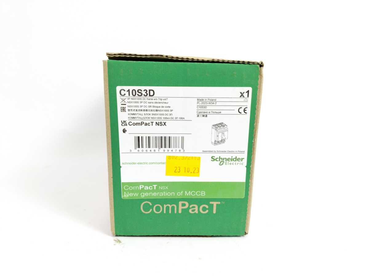 Schneider Electric C10S3D 3P NSX100S DC Frame w/o Trip uniT