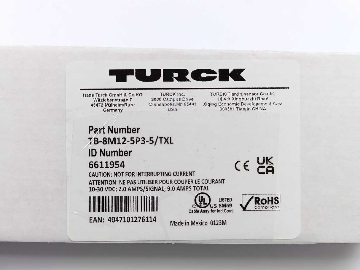Turck 6611954 TB-8M12-5P3-5/TXL Passive Actuator/Sensor Box