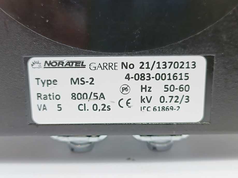 Noratel 4-083-001615 MS-2 Current Transformer 800/5A Batch 3 Pcs.