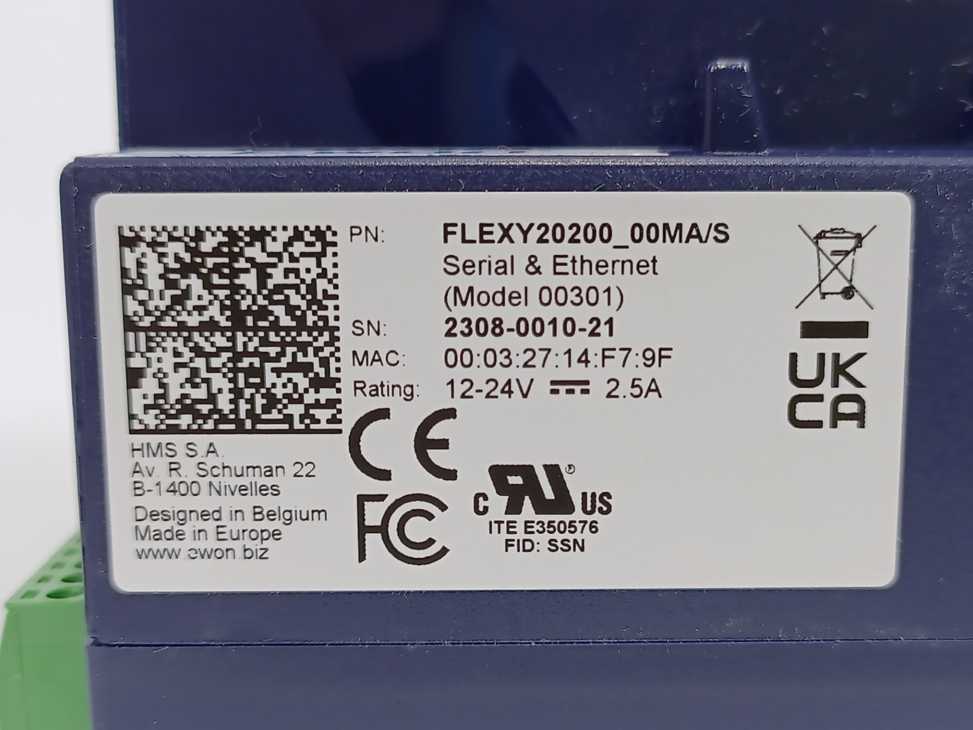Ewon by HMS Networks FLEXY20200_00MA/S Gateway and Remote Router Model 00301