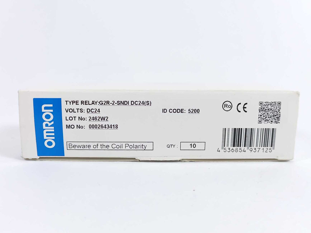 OMRON G2R-2-SNDI DC24(S) Relay, plug-in, 8-pin, Batch of 8pcs
