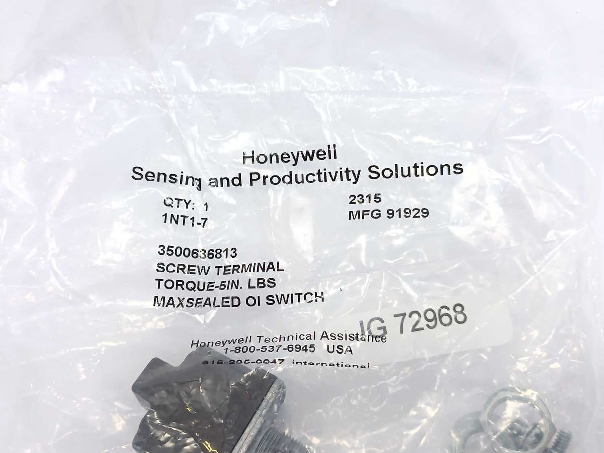 Honeywell MFG 91929 Screw Terminal Maxsealed OI Micro-Switch