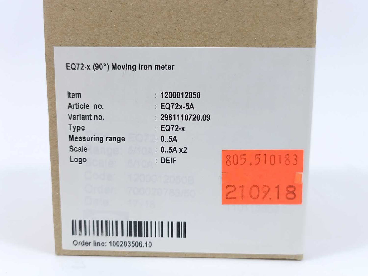 Deif 1200012050 EQ72-x (90°) Moving Iron Meter