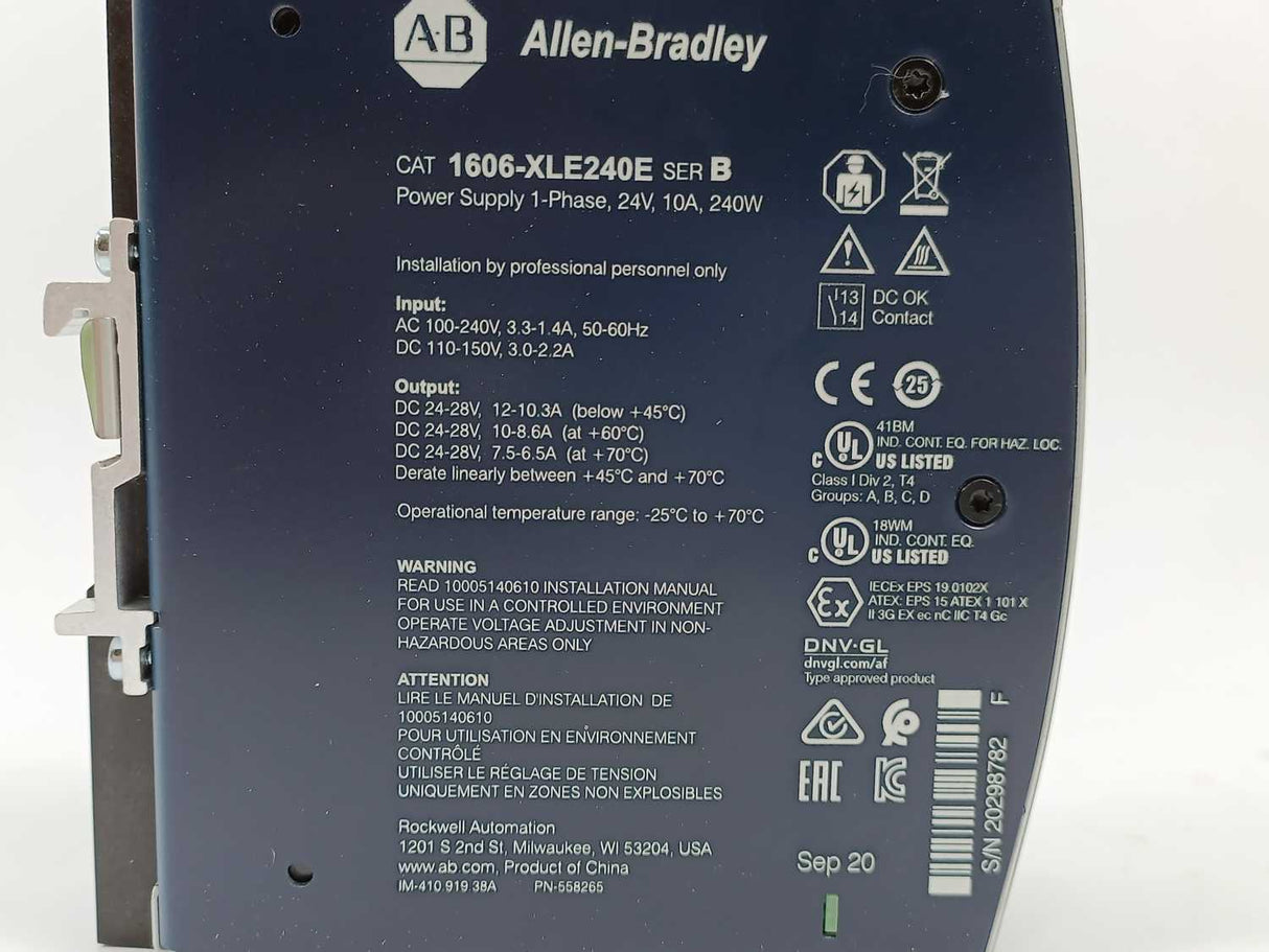 AB 1606-XLE240E Power Supply 1-Phase 24V 10A 240W Ser.B