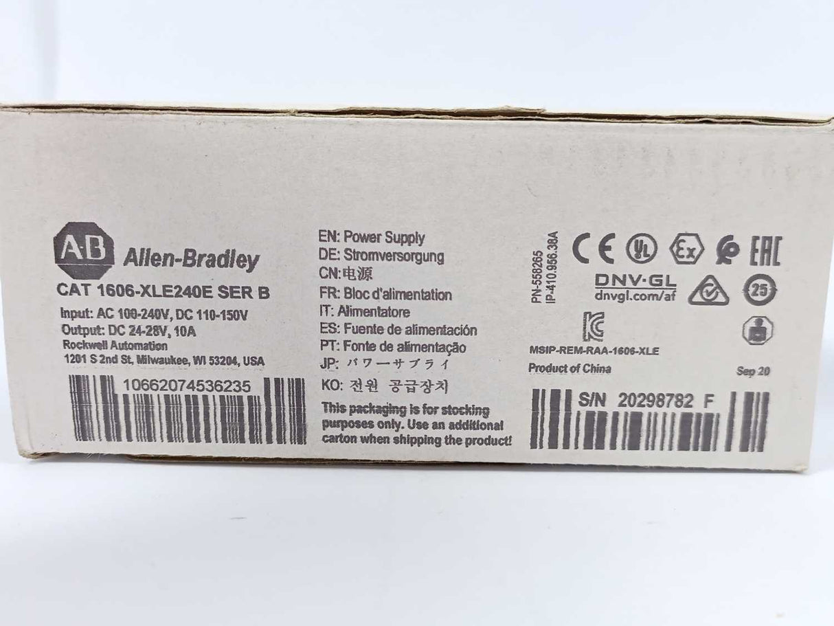 AB 1606-XLE240E Power Supply 1-Phase 24V 10A 240W Ser.B